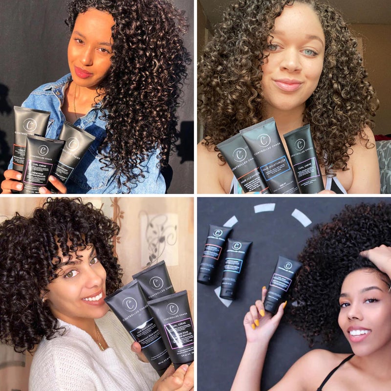 Controlled Chaos Hair Care Set for Curly Hair - 3 Pack Including Shampoo, Conditioner, Curl Defining Cream to Control Frizz & Nourish All Hair Types - Image 4